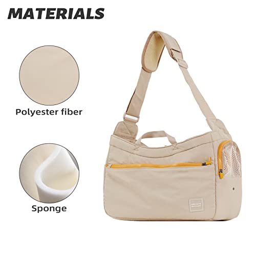 ONECUTE Soft and Comfortable Pet Carrier and Business Backpack with Strong Support - Ideal for Business, Travel, and Outings with Small Dogs and Cats (Kahki,15.7" L x 5.5" W x 9.8" H，up to 16lbs