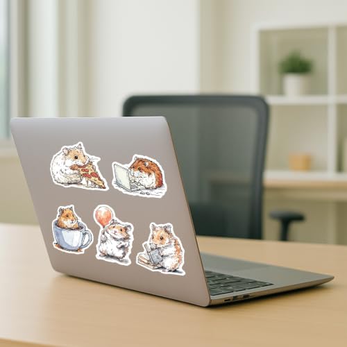 100 PCS Hamster Stickers Pack – Waterproof Hamster Decals for Water Bottles, Laptops, Phones, Notebook, Cars – Cool Vibrant Graphics for Hamster Enthusiast - color: Hamster