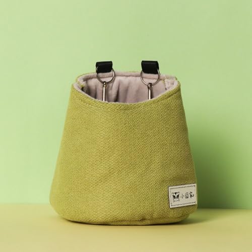 Hamster Hanging Bed Warm Hamster Nest Mat Soft Squirrel Bed Cage Pet Hammock Hanging Winter Sugar Glider Pouch(Khaki) - color: khaki