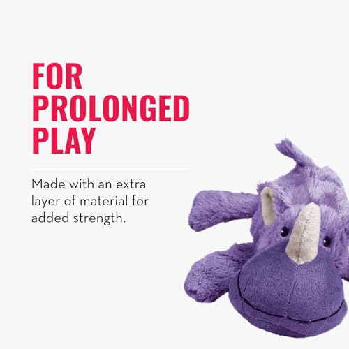 KONG - Cozie Rosie Rhino - Indoor Cuddle Squeaky Plush Dog Toy - for Small Dogs - size: Small, style: Rosie the Rhino