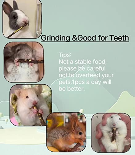 400g Apple Sticks for Rabbits,Chew Sticks for Chinchilla Hamster | Natural Chew Toys and Treats For Rabbits Chinchilla Guinea Pig Hamster Gerbil Bunny - style: Thick-14oz