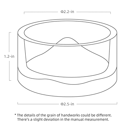 Niteangel Hamster Feeding & Water Bowl- 50ml Capacity & No Wet Fur for Pet | Chew Proof - Mount Fuji Series Glass Drinking Bowls for Dwarf Syrian Hamsters Gerbils Mice Rats or Other Similar-Sized Pets