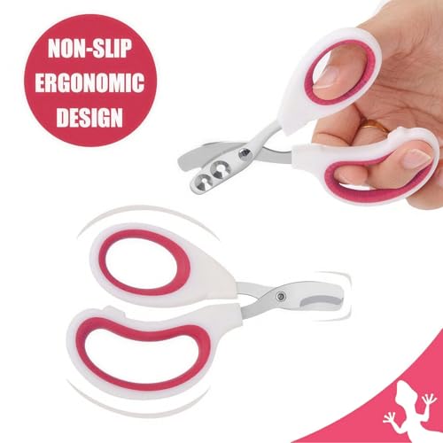 Stainless Steel Bearded Dragon Nail Clippers,Lizard Nail Clippers,Bearded Dragon Supplies,Bearded Dragon Nail Scissors for Small Reptiles,Turtle,Chameleon,Iguana，Hedgehog (Rose red) - color: Rose Red
