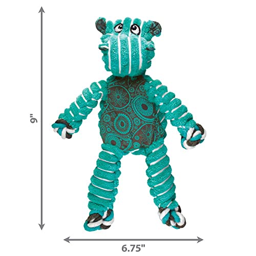 Kong Floppy Knots Rope and Plush Dog Toy, Hippo, Small/Medium | Knotted Rope & Plush Toy with Minimal Stuffing & a Squeaker, Great for Teething, Tugging & Lively Play - color: Hippo, size: Small/Medium