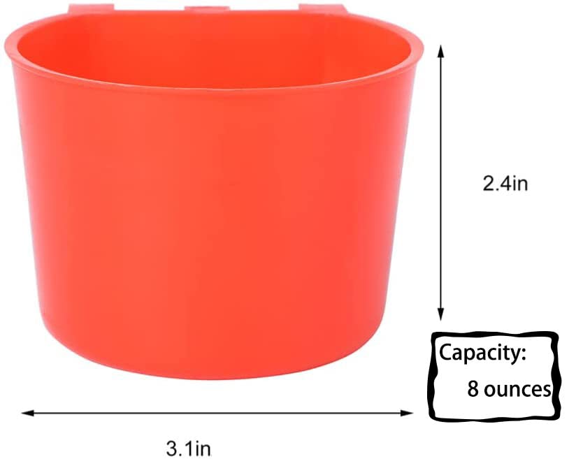 10 Pack Bird Cage Feeding Cups Chicken Seed Bowl Hanging Parrot Food Dishes,Feeder and Waterer Coop Cup Water Bottles for Pigeon Quail Parakeets Rabbit Poultry - color: Red 10 packs
