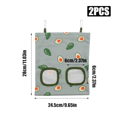 2Pcs Rabbit Hay Feeder Bag, Hanging Guinea Pig Hay Feeder, Green | Rabbit Cage Bag, Hanging Hay Feeder with 2 Holes, Small Animal Feeders Storage Pouch Holder for Rabbits Hamsters Small Pets - color: Color 2