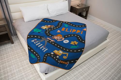 Jay Franco Kids Plush Throw Blanket – Soft & Cozy Fleece Throw for Bedroom & Couch Décor, Official Licensed Product, Blue - Blippi, 46x60 - Throw Blanket - color: Blue - Blippi, size: 46x60 - Throw Blanket