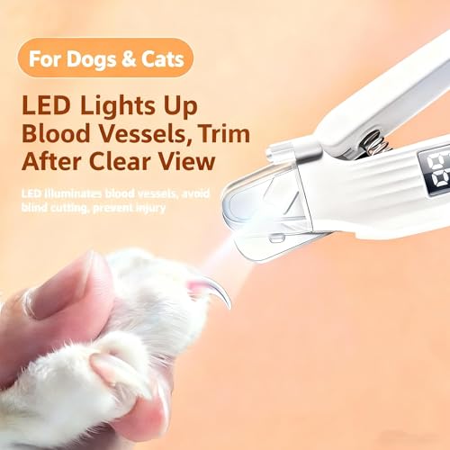 2-in-1 Dog Cat Nail Clipper Grinder with LED Light, USB Rechargeable