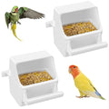Pawfly 2 Pcs Bird Feeder, Hanging Plastic Water Dispenser with Hooks, Food Bowl for Small Parakeet Cockatiel Canary Parrot - size: 2 PC