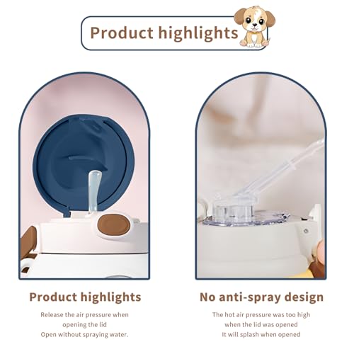 Water Bottle with Straw 37oz Kawaii Water Bottles with Adjustable Strap for Women,Teen Girl School Office Gifts,Cute Animal Theme Water Bottles - White Dog - color: White Dog