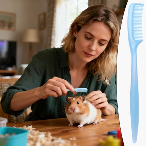 Bunny Brush | 10 Pieces Small Animal Hair Grooming Tool | Hamster Cleaning Supplies | for Tiny Pet Ferret Indoor Home Coat Sensitive Skin Daily Care - color: Blue