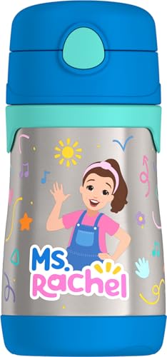 Thermos Baby 10 oz. Stainless Steel Bottle with pop-up straw, Ms. Rachel - color: Ms. Rachel, size: 10 Ounces