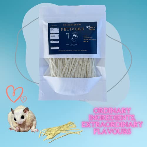 Premium Fish Stick for Sugar Glider and Small Exotic Pet - Made from Real Fish - Hamster, Squirrel, Chinchillas, Marmoset - Favorite Treats, Snacks and Food (35g)