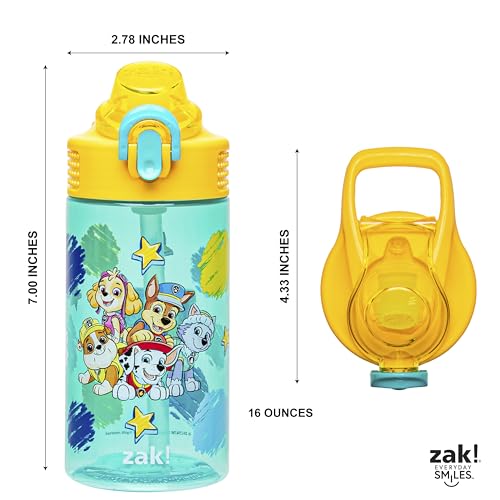 Zak Designs PAW Patrol Sage 16oz Leak-Proof Straw Kids Water Bottle - color: PAW Patrol (Chase, Marshall, Skye, Rubble, Everest), size: 16 Ounces