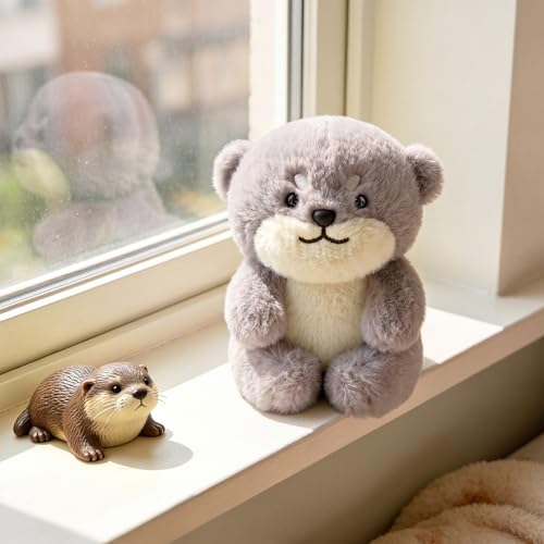 Ditucu Palm-Sized Otter Stuffed Animals Cute Soft Mini Plush Doll Small Plushies Toys Gifts for Kids Brown 6 inch - style: Otter