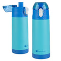 Bentology Stainless Steel 13 Oz Reusable Water Bottle for Kids, Blue | Double Wall Insulated, Spill Proof Lid W/Built-in Straw- Keep Liquids Hot or Cold- Easily Fits in Lunch Boxes & Bags - color: Blue
