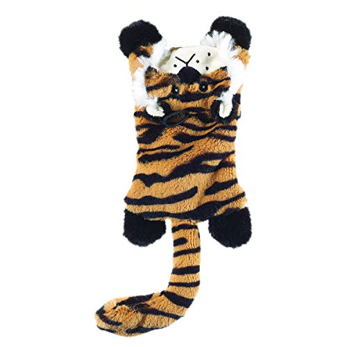 SPOT Skinneeez Flat Cat 11.5 Inch Stuffing-Free Plush Squeaky Dog Toy – Soft Interactive Toy for Mini and Small Dogs – Mess-Free Play for Light Chewers – Assorted Styles - style: Mini Flat Cat