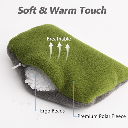 Large Mouse Wrist Rest Bean Bag, Ergonomic Mouse Support Pad Filled Ergo Beads for Computer, Laptop, PC Gaming (Green) - color: Green
