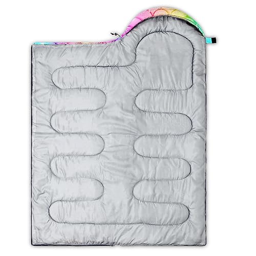 Galaxy Wolf Camping Sleeping Bags Warm & Cool Weather Waterproof Backpacking Blue Purple Starry Sky Sleeping Bag All Seasons Camping, for Adult Kids Boy Girls Camping Gear Equipment, Traveling - color: C-Mermaid