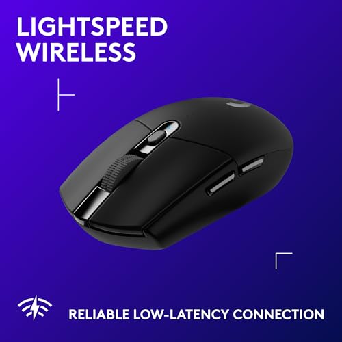 Logitech G305 Lightspeed Wireless Gaming Mouse - Black | Hero Sensor 12, Lightspeed 1ms Wireless, Up to 250h on 1xaa, 6 Programmable Buttons, 99g with Battery - color: Black, style: Classic