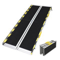 Ruedamann 6FT Portable Wheel Chair Ramp for Home Entrance | Non-Slip Aluminum Folding Handicap Ramps for Wheelchairs, Strollers, Scooters, Stairs, Steps, Curbs, Doorways - size: 6FT Black(Using Height 6-18'')