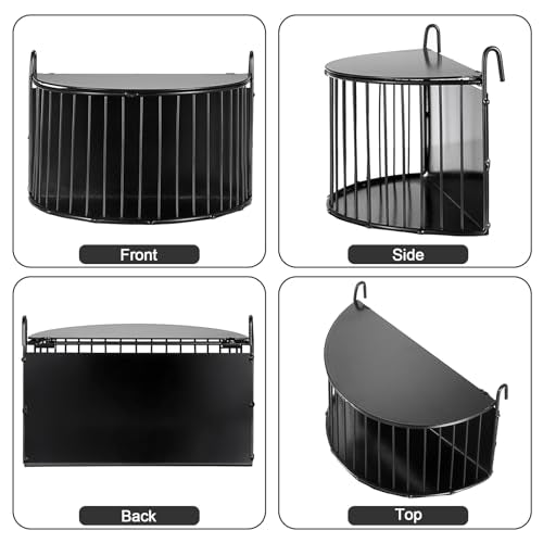 Metal Hay Rack for Rabbits, Bunny Hay Feeder Holder with Tops-Semicircular | Hanging Hay Rack for Guinea Pigs Chinchillas, Hay Feeder with Built-in Hooks, Reduce Mess Feeding Supply for Chinchilla Cage - size: 7.9x5.3x3.9