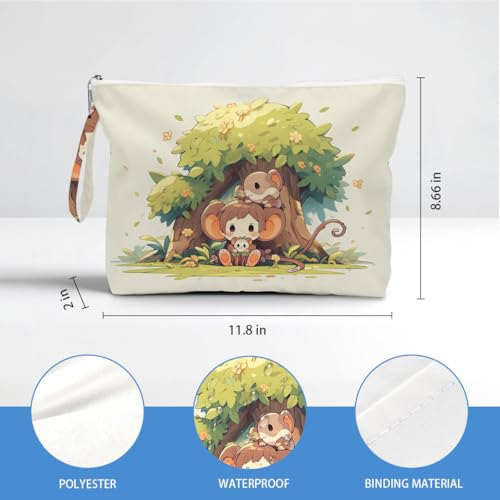 ENGVZ Wet Dry Bag, Waterproof Travel Pouch, Large Zipper Bag For Swimsuits, Diapers, Toiletries, Makeup, Women And Girls Cute Anime Mouse - color: Monkey