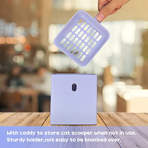 Kitty Litter Scoop, Cat Litter Scooper with Caddy, with Holder to Store cat Pooper Scooper After use, Sturdy ABS Material, Romantic and Cute Purple.… - color: S-Purple