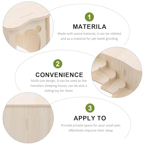 3-Piece Wooden Hamster Platform Set,A Wooden Hamster House with Climbing Ladder, A Snail-Shaped House,A Wood Hamster Toys, Small Pets Activity Toy for Dwarf Gerbil Mouse Mice Rat Small Animals C - color: N