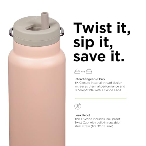 Klean Kanteen 32oz TKWide Insulated Water Bottle with Twist Cap - Peach Parfait - color: Peach Parfait