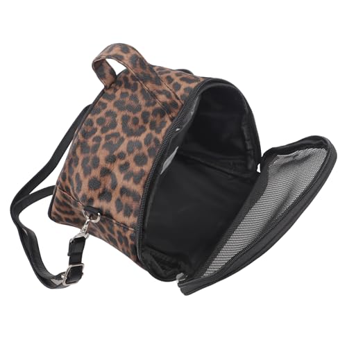 IPENNY Leopard Print Pet Carrier for Small Animals, Portable & Breathable Travel Handbag for Hamster, Sugar Glider, Hedgehog (7.3" L x 6.3" H x 3.1" W)
