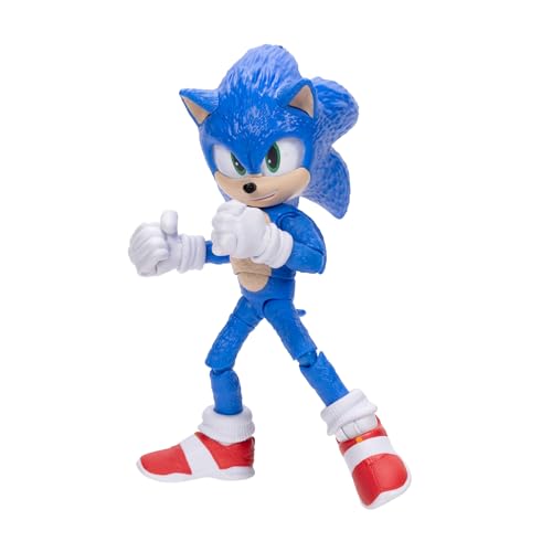 Sonic The Hedgehog 3 Movie Action Figures 5-Inch Collector Toy Figure, Highly Articulated for Boys Girls - Officially Licensed The Hedgehog 3 Movie Product | Sonic The Hedgehog Movie 5 Inch Action Figure Wave 1 - Sonic - color: Sonic
