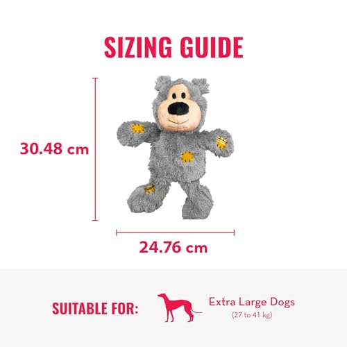 KONG Wild Knots Bears - Durable Dog Toys with Internal Knotted Ropes and Minimal Stuffing for Less Mess (Assorted Colors) (X Large) - size: X-Large (Pack of 1)