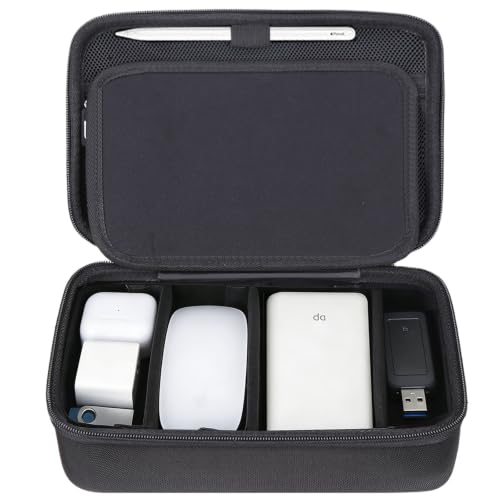 Electronic Carry Case for MacBook Power Adapter Chargers Cables Power Bank Mouse Pencil USB Flash Disk SD Card Hard Drive Electronic Accessories, Portable Travel Storage Organizer (Case Only)