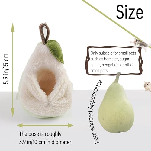 Pear-Shaped Hamster Pouch Bed - Plush Sugar Glider Hideout, Small Pet Habitat Decoration Cozy Cage Accessories for Mice, Gerbil, Golden Bear, Degu