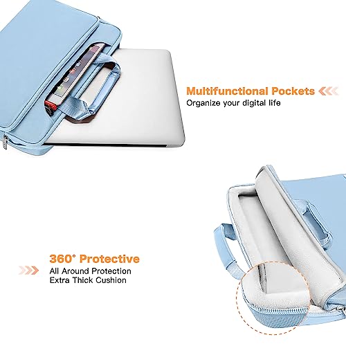 MOSISO 360 Protective Laptop Bag 13.3 inch, 13-14 inch Computer Bag | Compatible with MacBook Air 13 inch/Pro 13 /Pro 14, HP,Dell,Notebook, Laptop Carrying Case with Strap&Handle, Airy Blue - color: Airy Blue, size: 13.3 inch