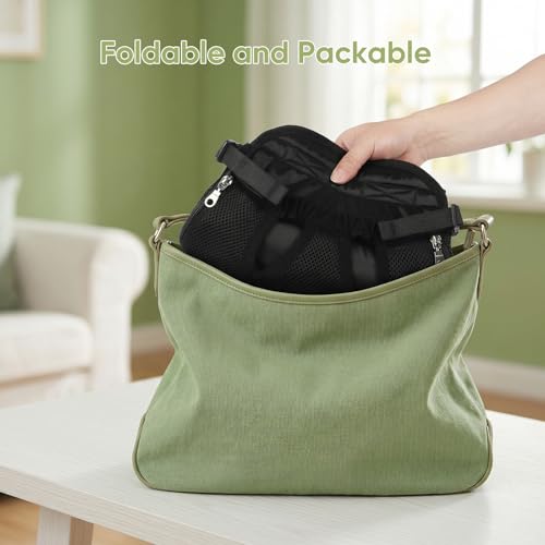 Upgraded Dog Carrier Backpack,Breathable Mesh,Portable Foldable Cat Carrier Sling for Hiking/Camping,Adjustable Legs Out Pet Front Carriers Travel Bag for Small Dogs,Puppy,Cat,Rabbit,Black - color: Black-1
