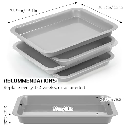 Tessco for you 8 Pcs Kitten Litter Box 11 x 8.5 X1.2 Inch Plastic Portable Small Litter Pan Low Entry Waterproof Bunny Cat Shallow Tray Travel Toilet for Kitty Guinea Pig Rabbit Small Pet(Gray) - color: Gray
