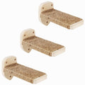 3-in-1 Cat Climbing Wall Steps with Hemp Rope, Shelves and Perches, Scratching Pads for Cats Playing and Climbing (Wood) - color: Wood