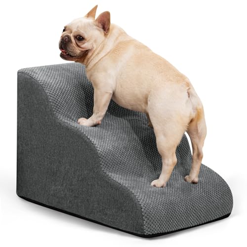 Aodisman Dog Ramp and Stairs for Small Dogs & Cats,3-Step Pet Stairs for Couch Sofa and Chair,Indoor Anti-Slip Dog Stairs for Old Cats and Puppy