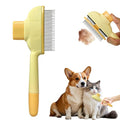 Cat Hair Brush & Dog Brush, Deshedding Brush for Long or Short Haired Pets, Removes Loose Fur, Durable Stainless Steel & ABS Design (yellow) - color: yellow 1pc
