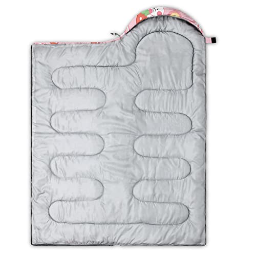 QOOMO Camping Sleeping Bags,3 Season Warm & Cool Weather,Lightweight,Waterproof Sleeping Bags for Adults & Kids,Traveling,and Outdoors,Camping Gear Equipment - color: Kawaii Rabbit 2