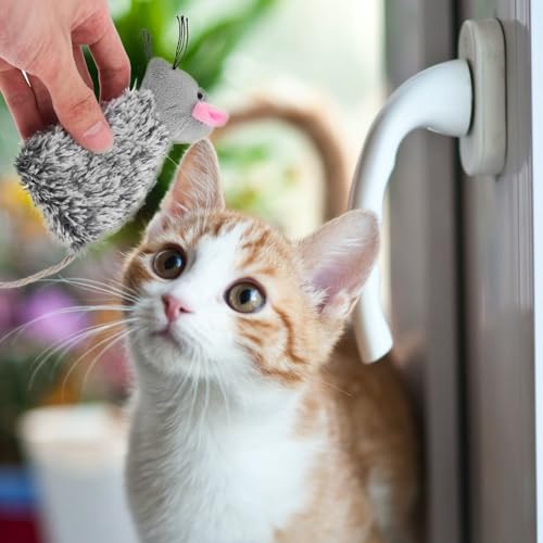 Ipetboom Refillable Catnip Cat Toys, 3pcs Cat Chewing Toys Cartoon Mouse Shaped Pet Plush Cartoon Doll for Kittens Teething and Playtime Fun