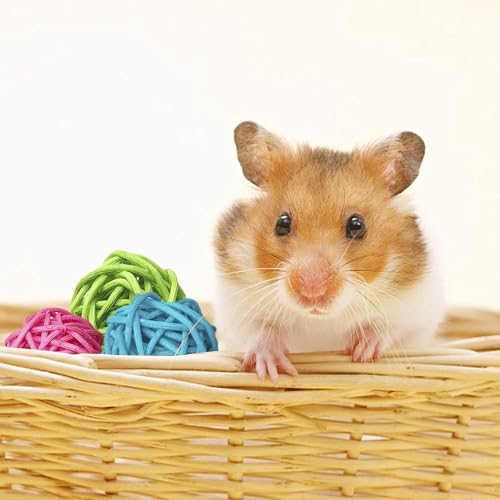 Large Bird Toys, Parrot Chew Toys Bird Toys, 1.97 inch 20 Pcs Rattan Wicker Balls Parakeet Chewing Toys, for Budgies Conures Hamsters Bunny Toy, Decoration for DIY Craft Party Wedding - size: 20pcs-1.97 inches