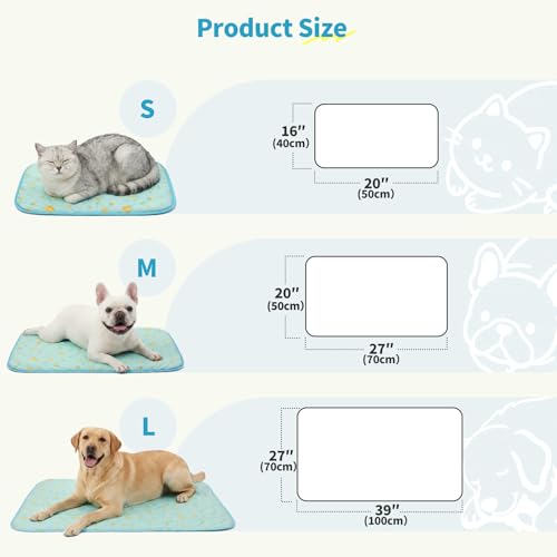 NWK Pet Cooling Mat Q-Max>0.345 Fabric for Dogs & Cats (Green Fruit, Small) | Cooling Surface Absorb Heat, Soft Thick fill, Machine Washable, Breathable Mesh Bottom, No Water Needed, 20’’ X 16’’ X 0.3’’ - color: Green Fruit, size: Small (20'' X 16'' X 0.3