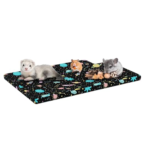 YKD Ferret Cage Liners for Ferret Nation & Critter Nation Cages | Waterproof Chinchilla Cage Accessories, Washable Bedding, for Ferrets, Chinchillas, Rats (Black, Top Pan Liner) - size: Top Pan Liner