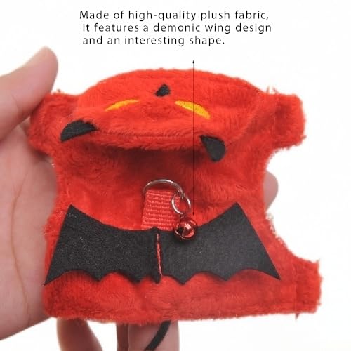 Small Animal Harness and Leash Set, Adjustable Escape-Proof Ferret Harness Vest for Adult Ferret, Meerkat, King Squirrel & Fancy Rat, Soft Comfortable Pet Walking Harness with Red Leash - color: Red