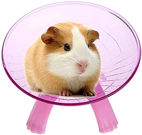 Litewood Small Hamster Wheel Hermit Crab Wheel Small Animal Flying Saucer Spinner Silent Running Exercise Toy Cage Tank Accessory for Dwarf Hamster Gerbil Mouse Rat Mice Hermit Crab (Pink) - color: PINK