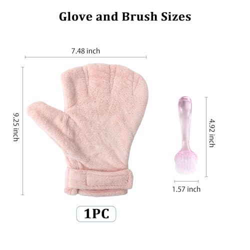 Hamster Bite Proof Glove and Grooming Brush Set, Adjustable Hamster Glove, Lid Soft Cleansing Brush Massage Combs, Guinea Pig Brush, Hamster Care Set for Hamsters, Ferrets, Hedgehogs (Pink) - color: Pink