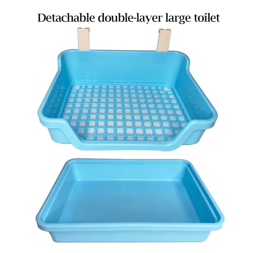 kathson Extra Large Rabbit Litter Box Trainer Rabbit Toilet Small Animal Potty Bunny Litter Pan Box for Adult Guinea Pig Rats Chinchilla Ferret Galesaur (Blue) - color: Blue